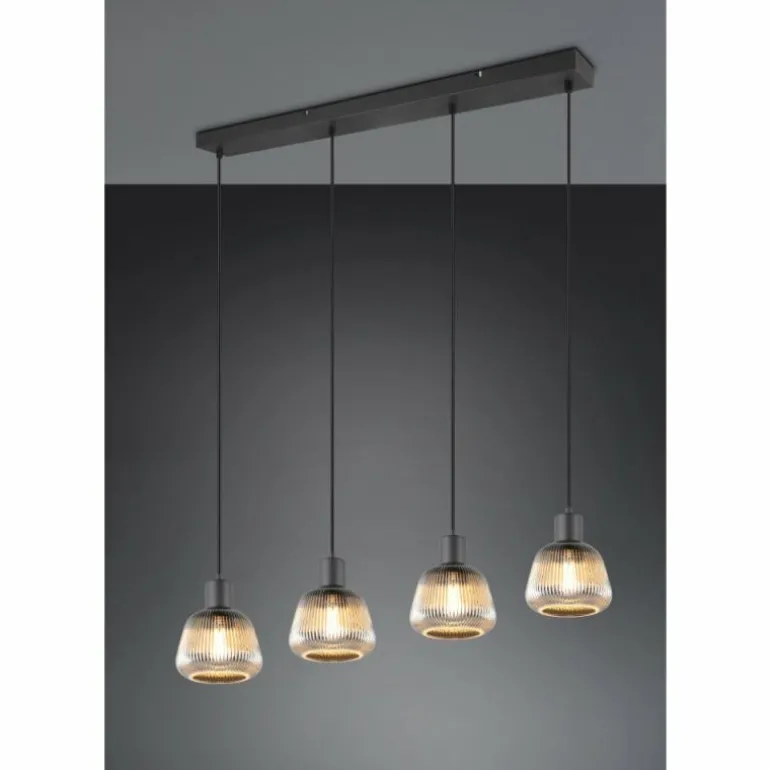 Tarifa Suspension Luminaires Trio Noir, 4 lumières