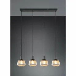 Tarifa Suspension Luminaires Trio Noir, 4 lumières