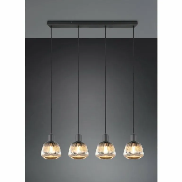 Tarifa Suspension Luminaires Trio Noir, 4 lumières