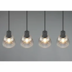 Tarifa Suspension Luminaires Trio Noir, 4 lumières