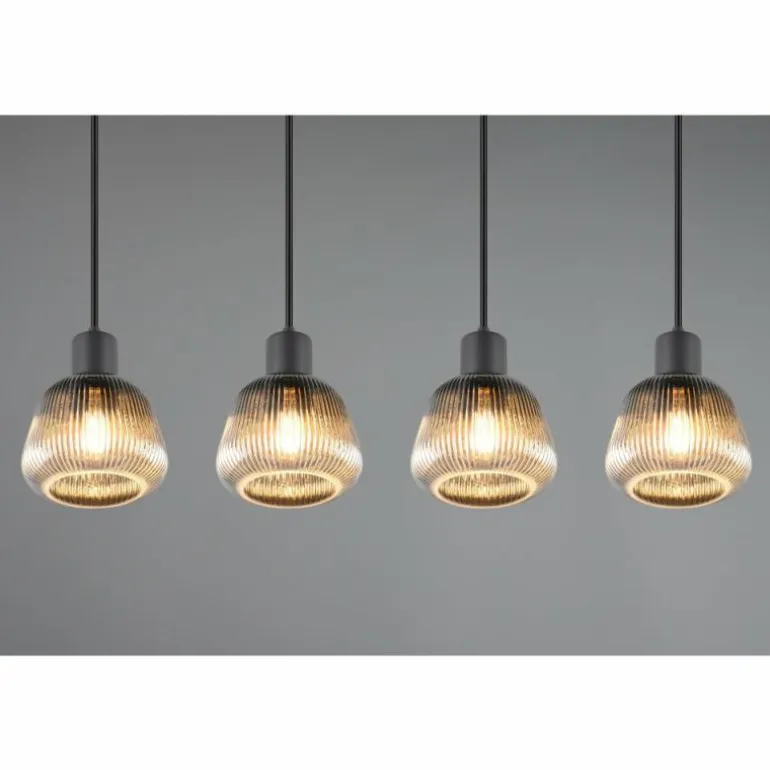 Tarifa Suspension Luminaires Trio Noir, 4 lumières