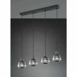 Tarifa Suspension Luminaires Trio Noir, 4 lumières