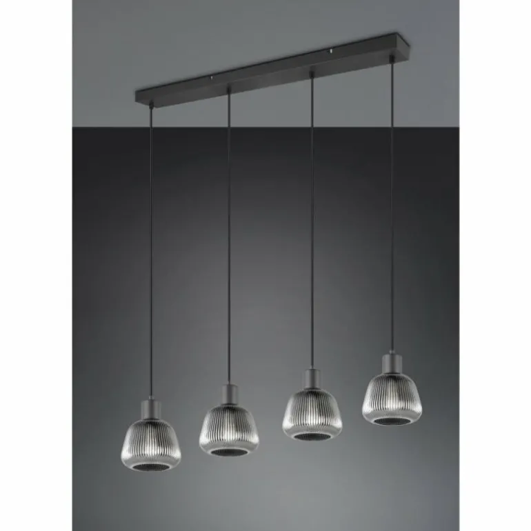 Tarifa Suspension Luminaires Trio Noir, 4 lumières