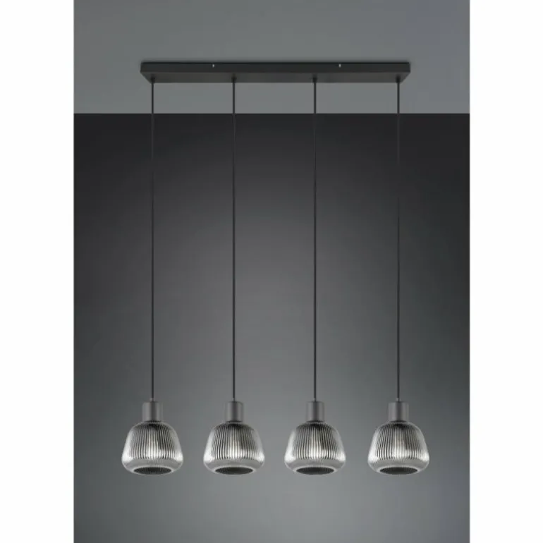 Tarifa Suspension Luminaires Trio Noir, 4 lumières