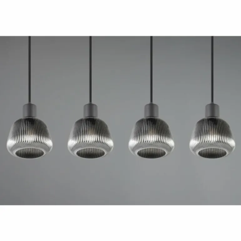 Tarifa Suspension Luminaires Trio Noir, 4 lumières
