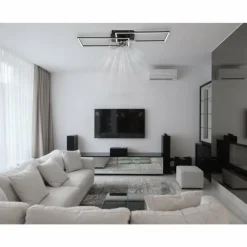 Tatjana Ventilateur de plafond lumineux Luminaires Globo Lighting LED Noir, 1 lumière, Télécommandes