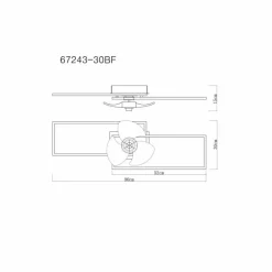 Tatjana Ventilateur de plafond lumineux Luminaires Globo Lighting LED Noir, 1 lumière, Télécommandes