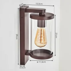 Telhada Luminaire extérieur, Lampe murale d´extérieur Rouille, 1 lumière