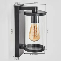 Telhada Luminaire extérieur, Lampe murale d´extérieur Noir, 1 lumière