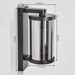 Telhada Luminaire extérieur, Lampe murale d´extérieur Noir, 1 lumière