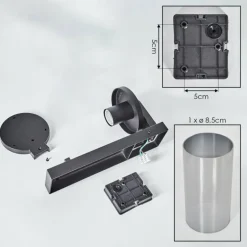 Telhada Luminaire extérieur, Lampe murale d´extérieur Noir, 1 lumière