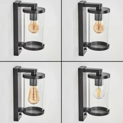 Telhada Luminaire extérieur, Lampe murale d´extérieur Noir, 1 lumière, Détecteur de mouvement