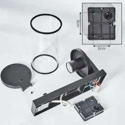 Telhada Luminaire extérieur, Lampe murale d´extérieur Noir, 1 lumière, Détecteur de mouvement