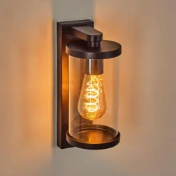 Telhada Luminaire extérieur, Lampe murale d´extérieur Noir, 1 lumière, Détecteur de mouvement