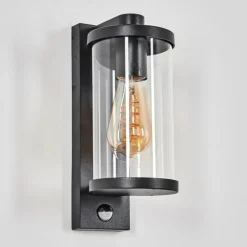 Telhada Luminaire extérieur, Lampe murale d´extérieur Noir, 1 lumière, Détecteur de mouvement