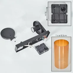 Telhada Luminaire extérieur, Lampe murale d´extérieur Noir, 1 lumière, Détecteur de mouvement