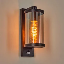 Telhada Luminaire extérieur, Lampe murale d´extérieur Noir, 1 lumière, Détecteur de mouvement