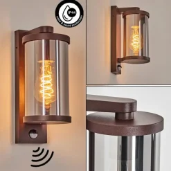 Telhada Luminaire extérieur, Lampe murale d´extérieur Rouille, 1 lumière, Détecteur de mouvement
