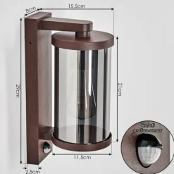 Telhada Luminaire extérieur, Lampe murale d´extérieur Rouille, 1 lumière, Détecteur de mouvement