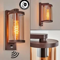 Telhada Luminaire extérieur, Lampe murale d´extérieur Rouille, 1 lumière, Détecteur de mouvement