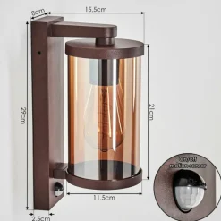 Telhada Luminaire extérieur, Lampe murale d´extérieur Rouille, 1 lumière, Détecteur de mouvement