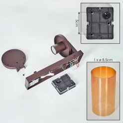 Telhada Luminaire extérieur, Lampe murale d´extérieur Rouille, 1 lumière, Détecteur de mouvement