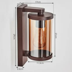 Telhada Luminaire extérieur, Lampe murale d´extérieur Rouille, 1 lumière