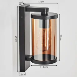 Telhada Luminaire extérieur, Lampe murale d´extérieur Noir, 1 lumière