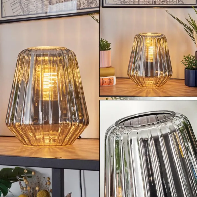 Telhais Lampe à poser, Liseuse Chrome, Fumée, Noir, 1 lumière