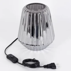 Telhais Lampe à poser, Liseuse Chrome, Fumée, Noir, 1 lumière