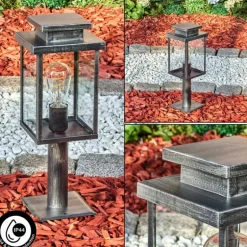 Tieva Borne lumineuse, Eclairage de chemin Noir, Argenté, 1 lumière