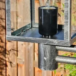 Tieva Réverbère, Eclairage de chemin Noir, Argenté, 3 lumières