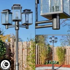 Tieva Réverbère, Eclairage de chemin Noir, Argenté, 3 lumières