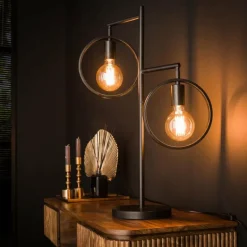 Tischleuchte Lampe à poser Anthracite, 2 lumières