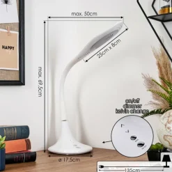 Toggerbo Lampe de bureau, Lampe à poser, Liseuse LED Blanc, 1 lumière