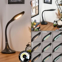 Toggerbo Lampe de bureau, Lampe à poser, Liseuse LED Noir, 1 lumière