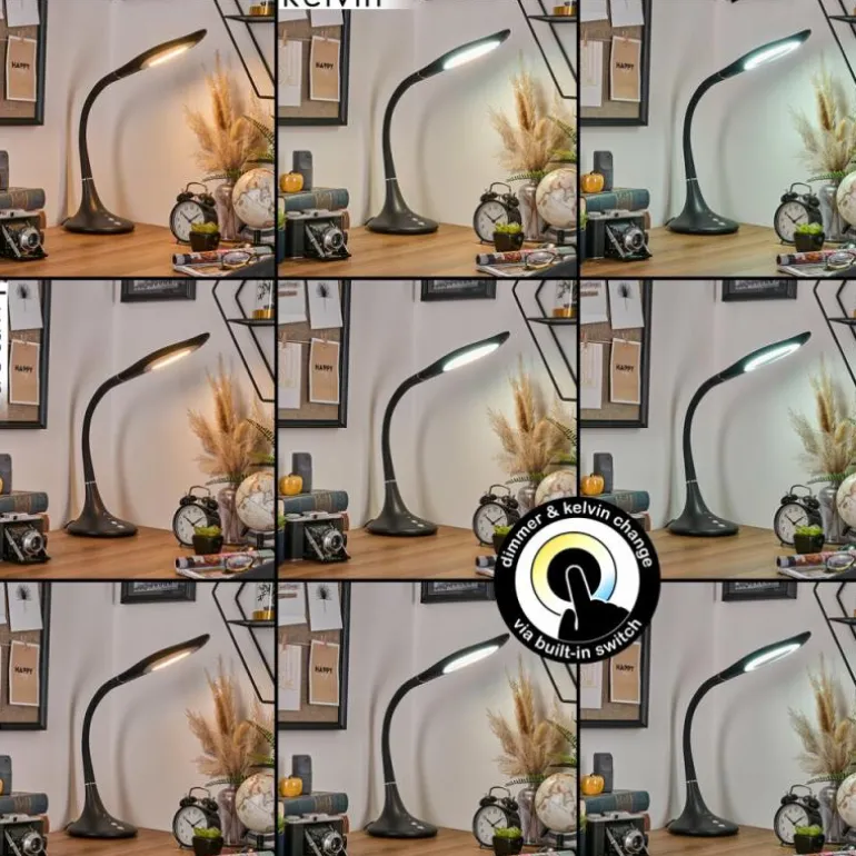 Toggerbo Lampe de bureau, Lampe à poser, Liseuse LED Noir, 1 lumière