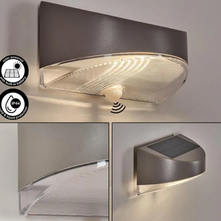 Tolerud Lampe murale d´extérieur LED Gris, Argenté, 1 lumière, Détecteur de mouvement