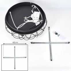 Tourais Plafonnier, Ventilateur de plafond lumineux LED Couleur bois, Noir, 4 lumières, Télécommandes