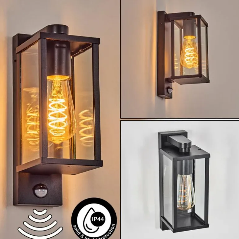 Tourega Lampe murale d´extérieur Noir, 1 lumière, Détecteur de mouvement