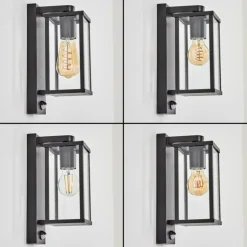 Tourega Lampe murale d´extérieur Noir, 1 lumière, Détecteur de mouvement