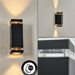 Travassos Lampe murale d´extérieur, Luminaire Up & Down Noir, 2 lumières