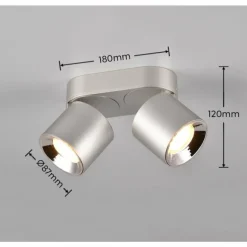 Trio GUAYANA Plafonnier Nickel mat, 2 lumières