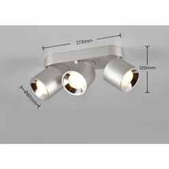 Trio GUAYANA Plafonnier Nickel mat, 3 lumières