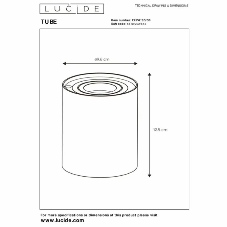 TUBE Lampe à poser Luminaires Lucide LED Noir, 1 lumière