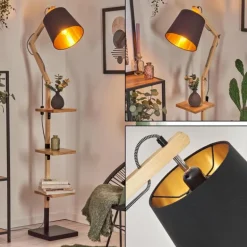 Tukchor Lampadaire Écru, Noir, 1 lumière