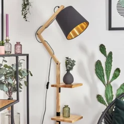 Tukchor Lampadaire Écru, Noir, 1 lumière