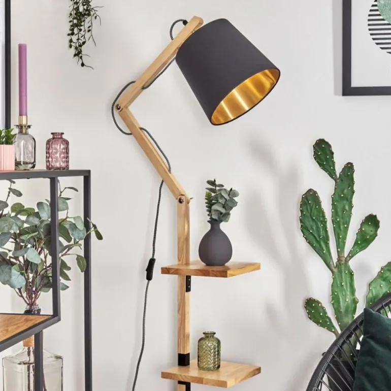 Tukchor Lampadaire Écru, Noir, 1 lumière