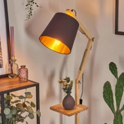 Tukchor Lampadaire Écru, Noir, 1 lumière