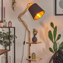 Tukchor Lampadaire Écru, Noir, 1 lumière